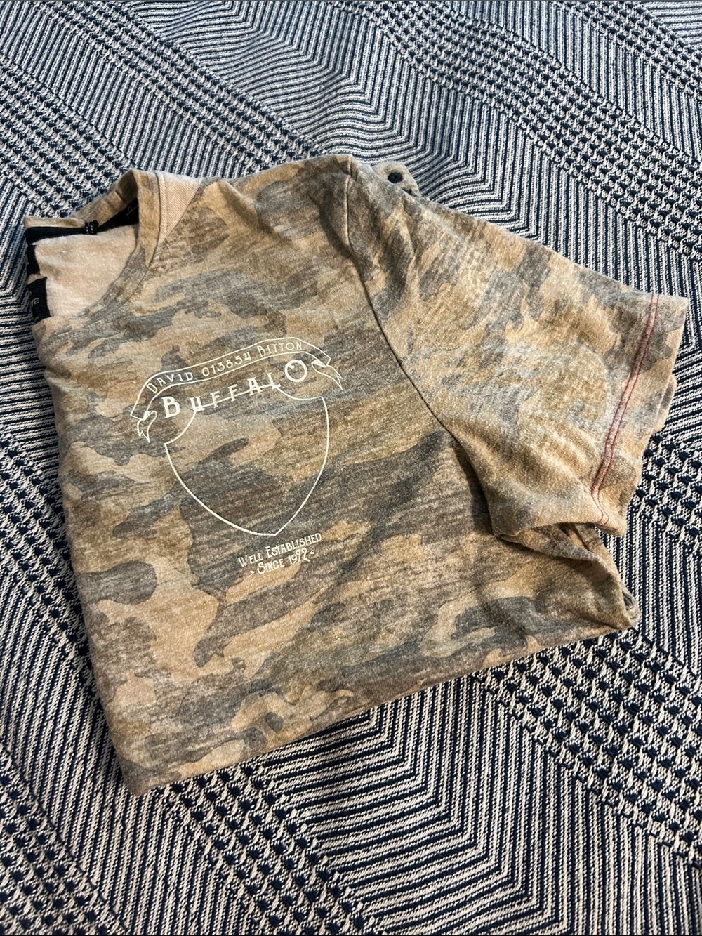 Buffalo David Bitton Men's Camo Tee in Olive and Brown